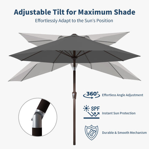 Patio Kingdom wind vent top improves airflow for steadier shade.