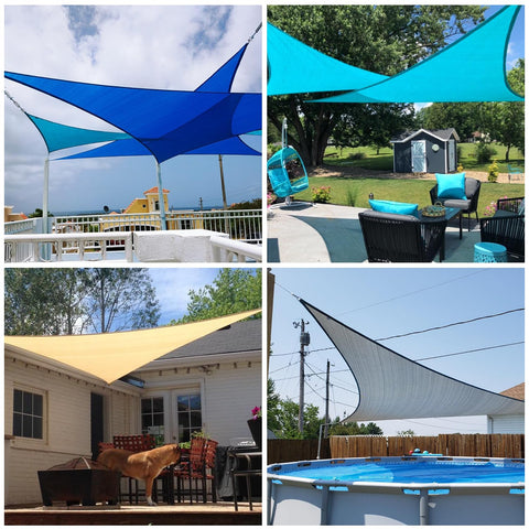 Patio Paradise shade sail with reinforced D-ring corner for secure hanging