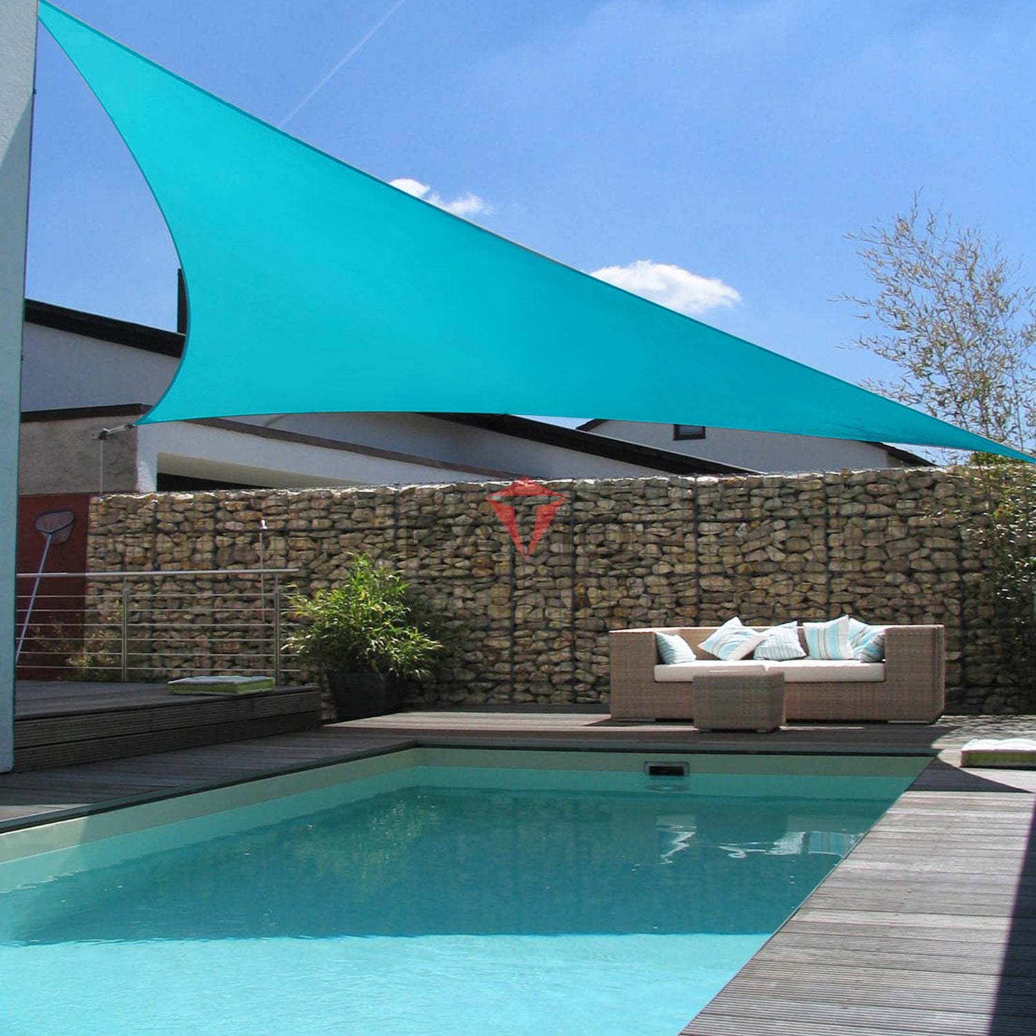 Patio Paradise setup on a patio under breathable shade