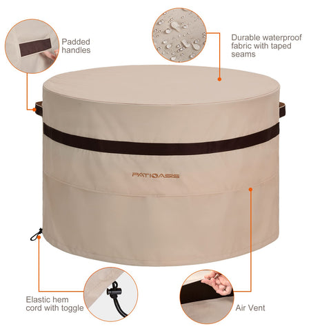 Mesh vent on PATIOASIS cover for air flow and evaporation