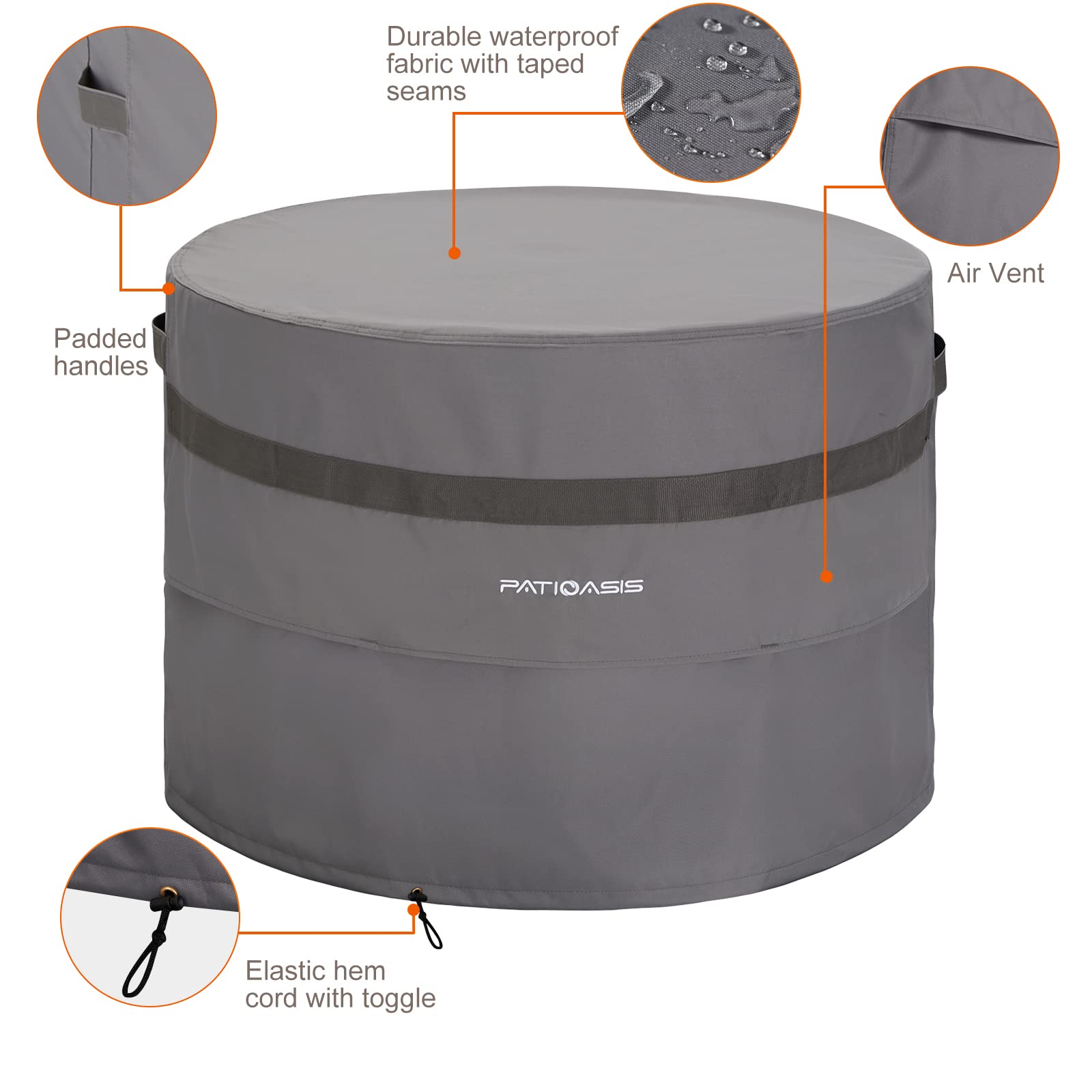 PATIOASIS breathable vent promotes air flow and moisture evaporation