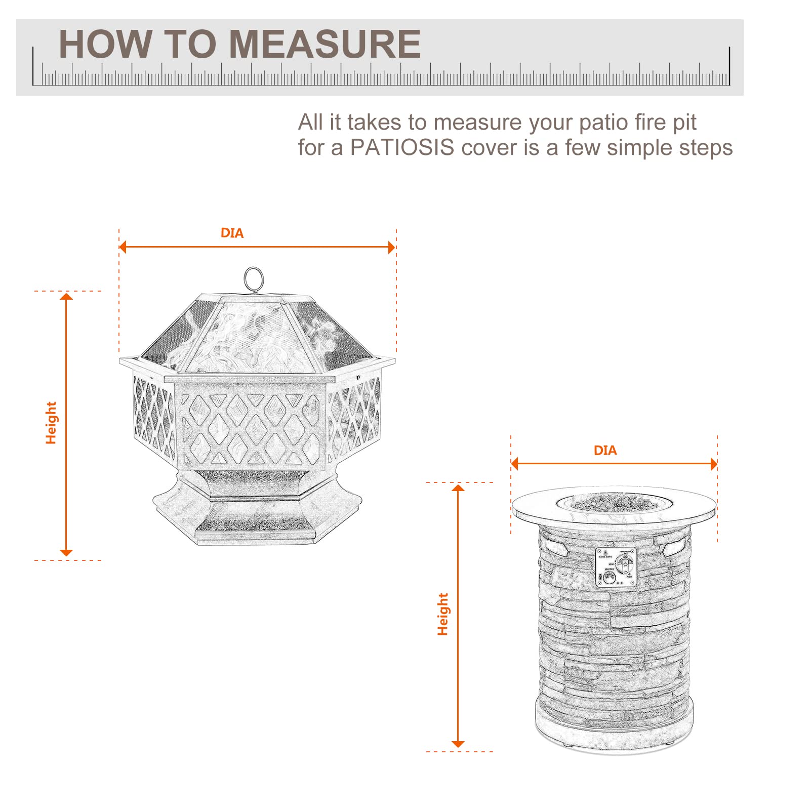 PATIOASIS waterproof 600D cover shields fire pit for all weather