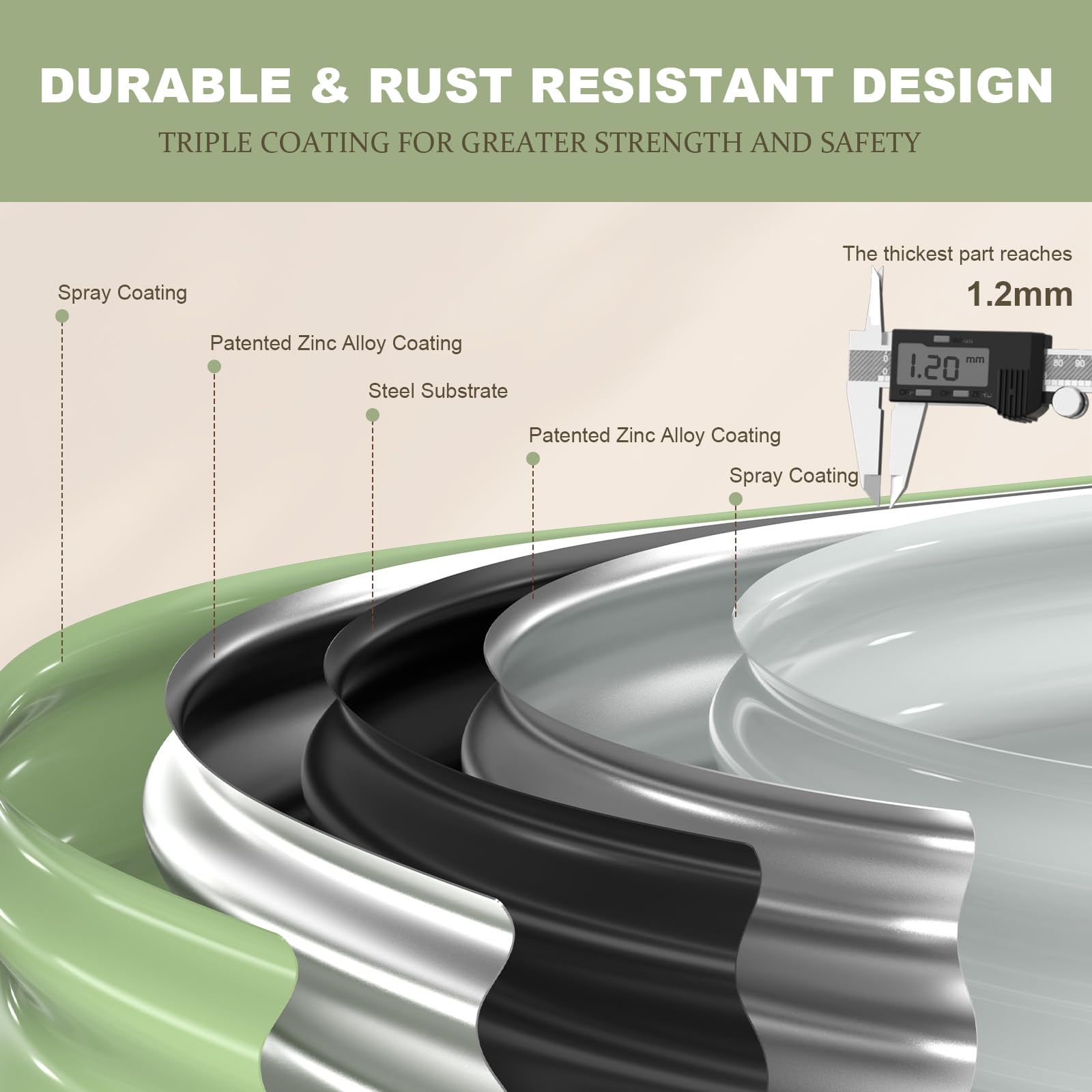 Patiobay galvanized open-base planter aids drainage and root health.