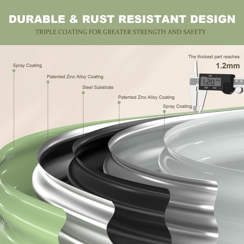 Patiobay galvanized open-base planter aids drainage and root health.