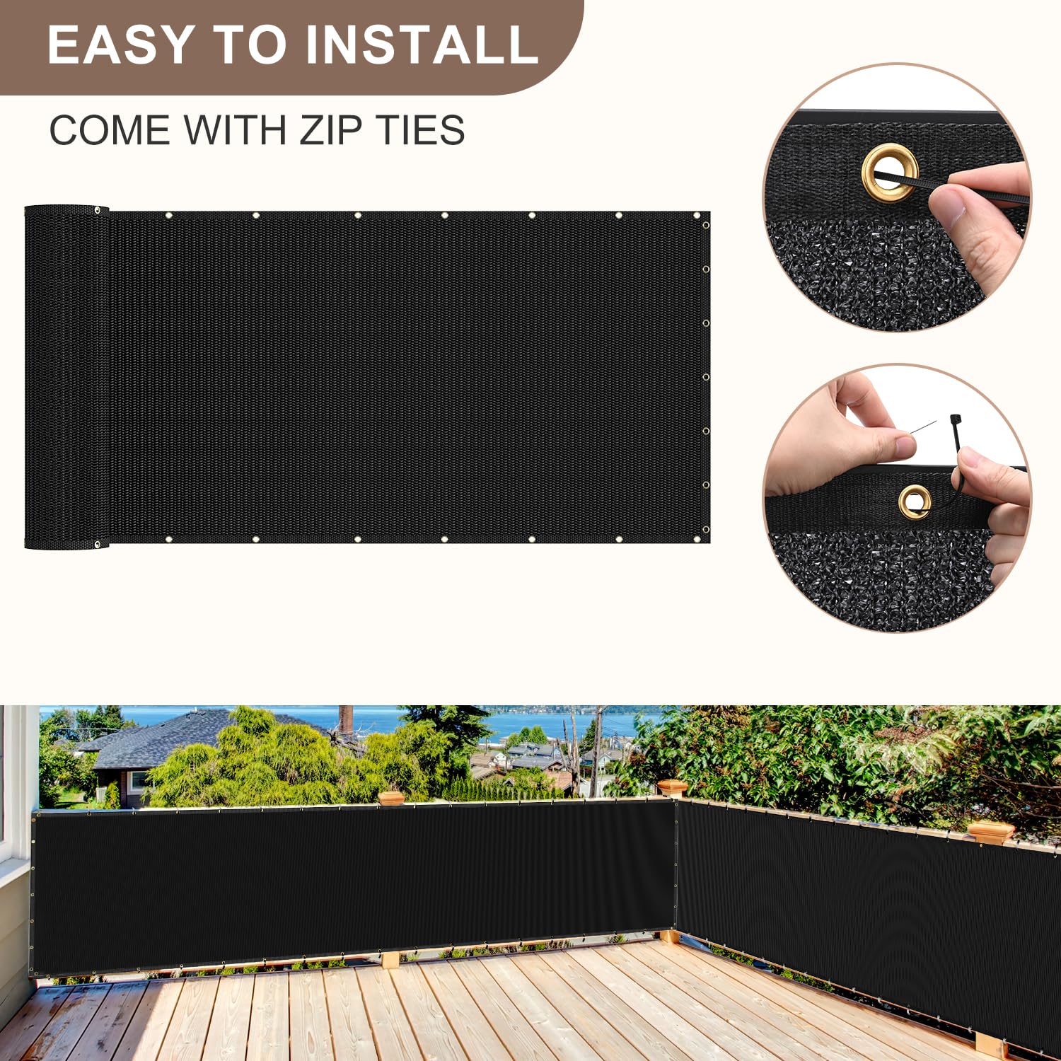 Patiobay installation straps included for simple mounting.