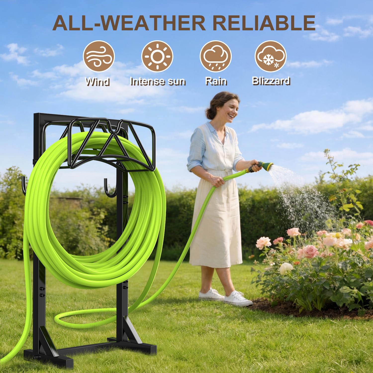 Patiobay nozzle groove holder keeps spray nozzle secure and accessible.