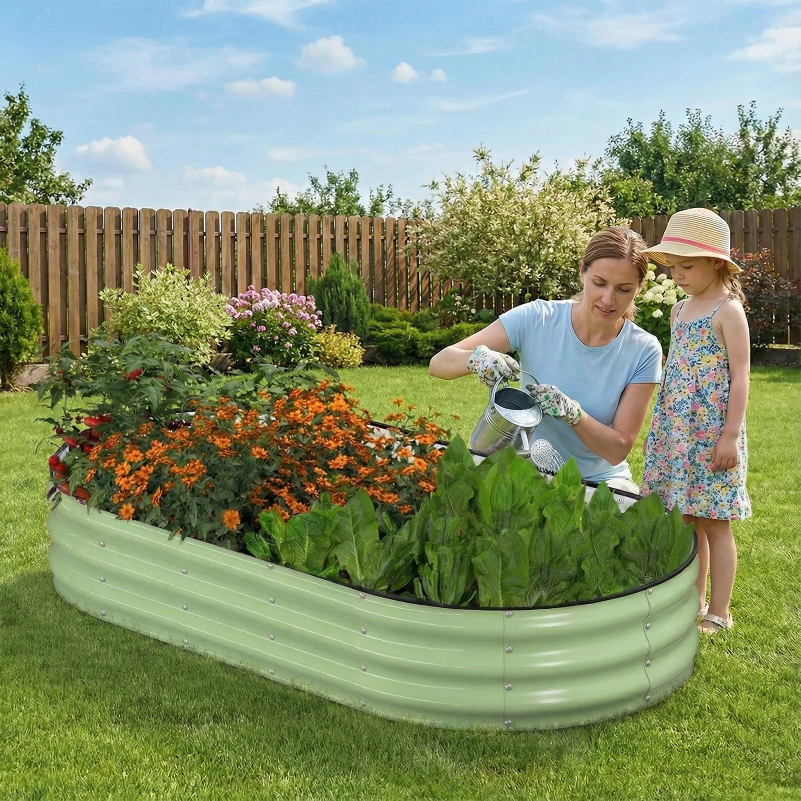 Patiobay oval planter box design distributes pressure evenly.