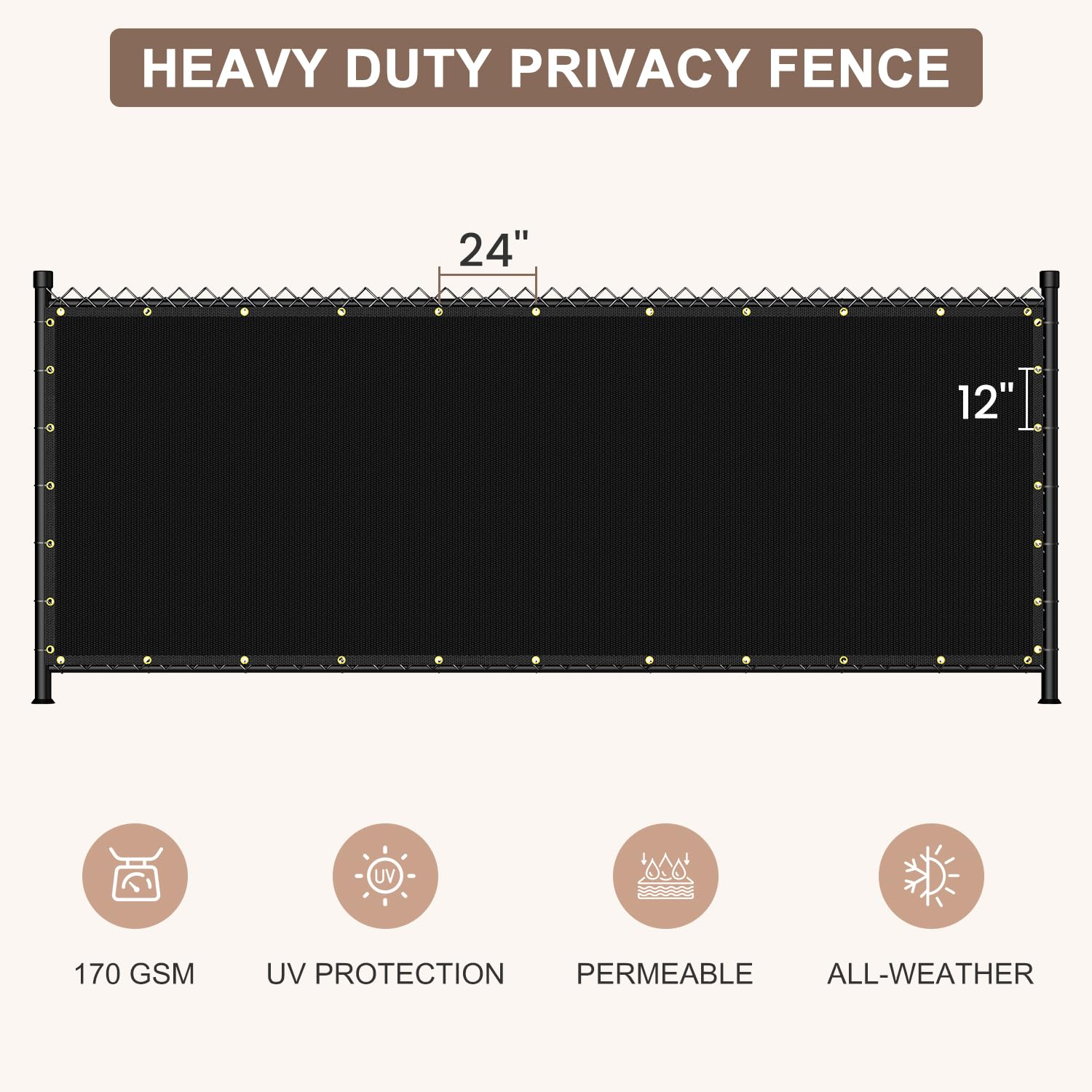 Patiobay 170gsm fabric close-up shows durable, weather-resistant material.