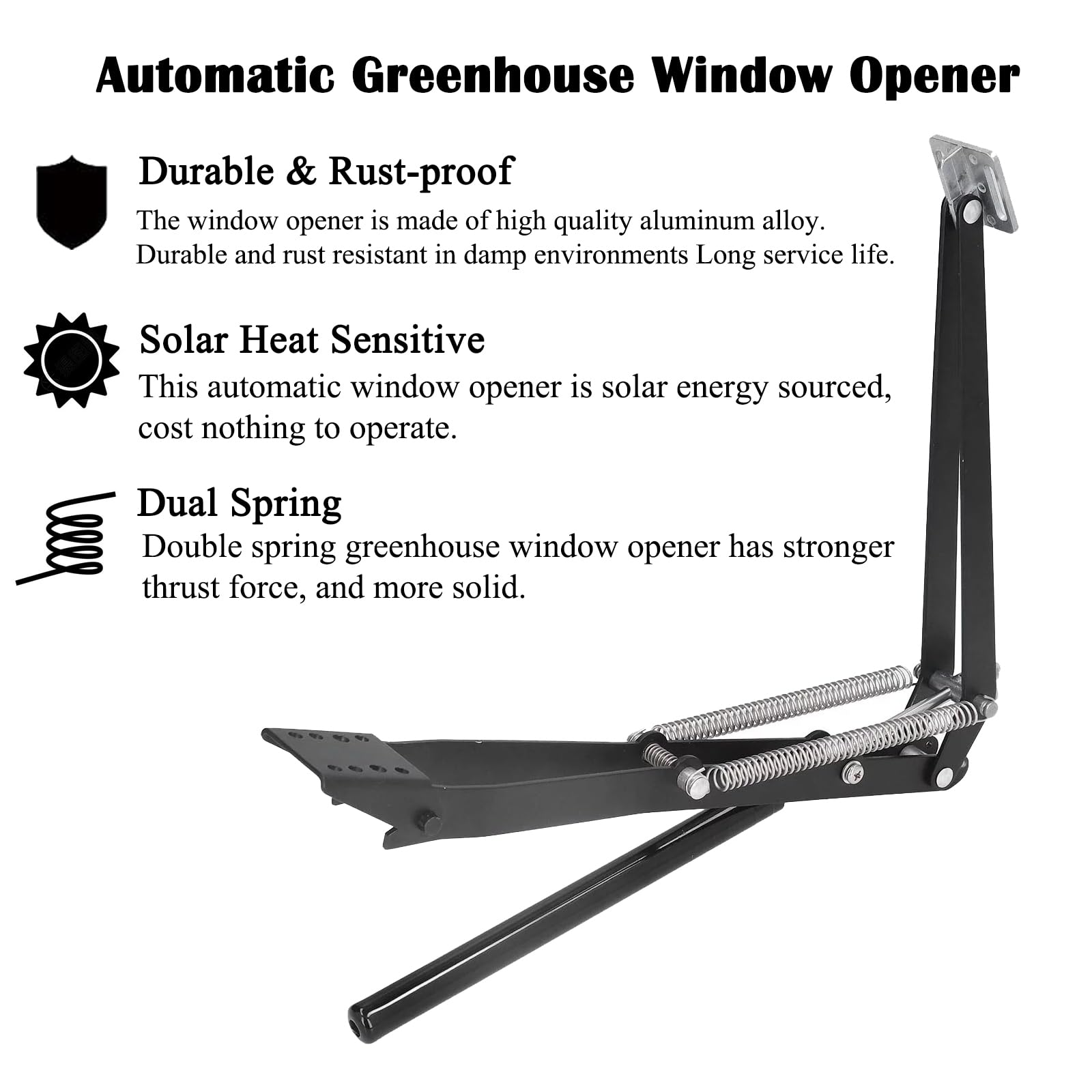 PATIOHZ dual-spring design provides strong vent action in windy conditions