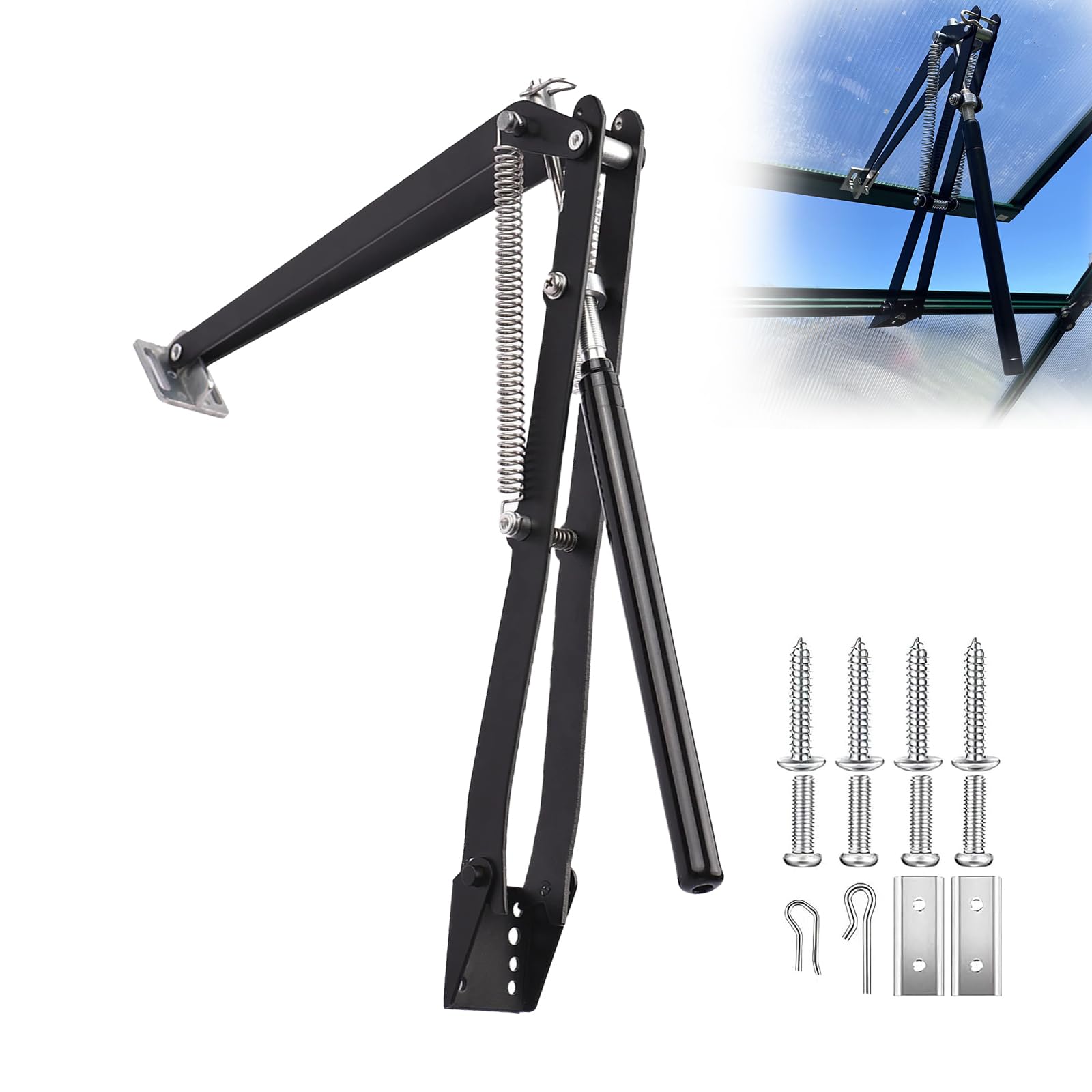 PATIOHZ 1X Auto Vent Opener with solar operation regulates greenhouse temperature