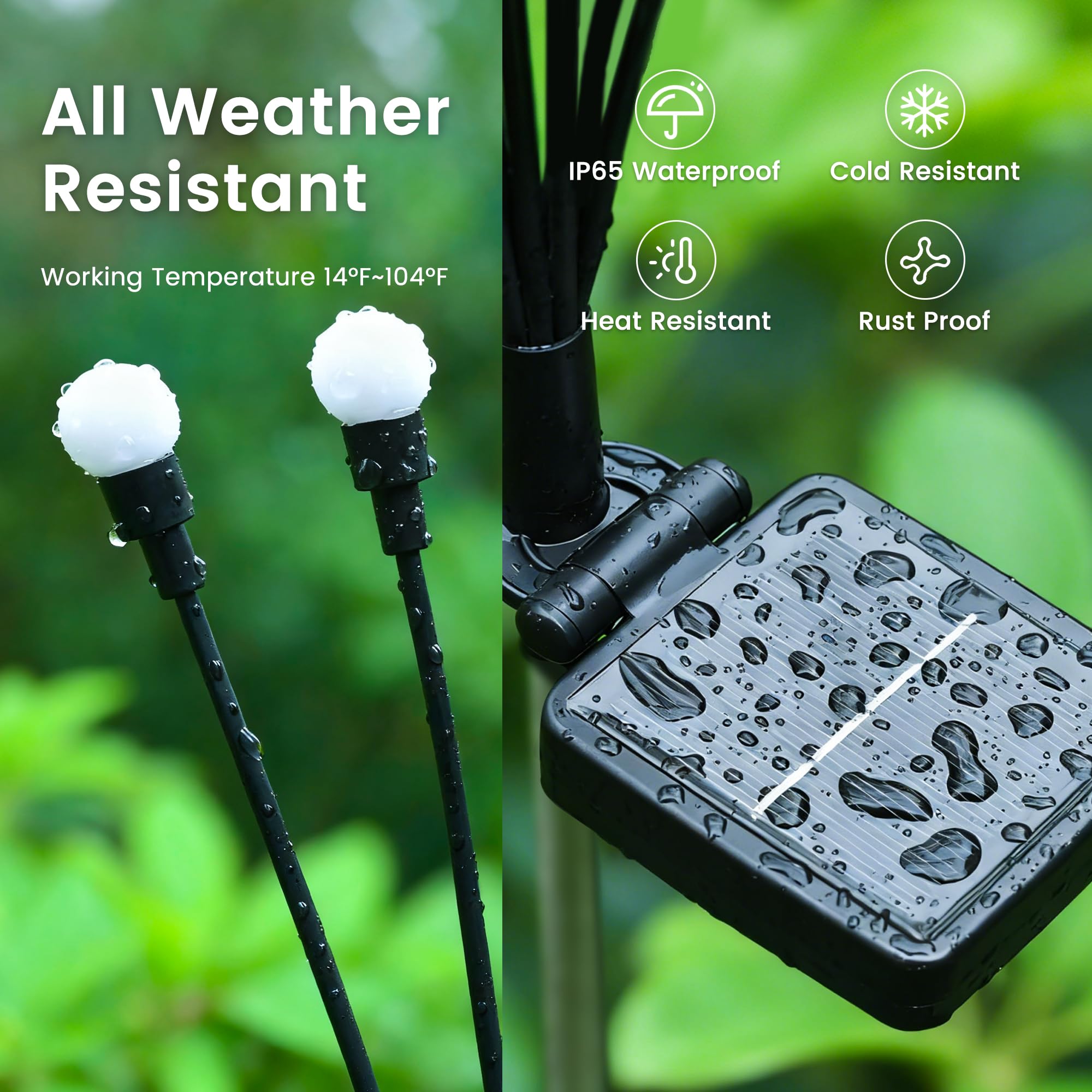 PATIOPIA premium ABS lamp body is lightweight and sturdy