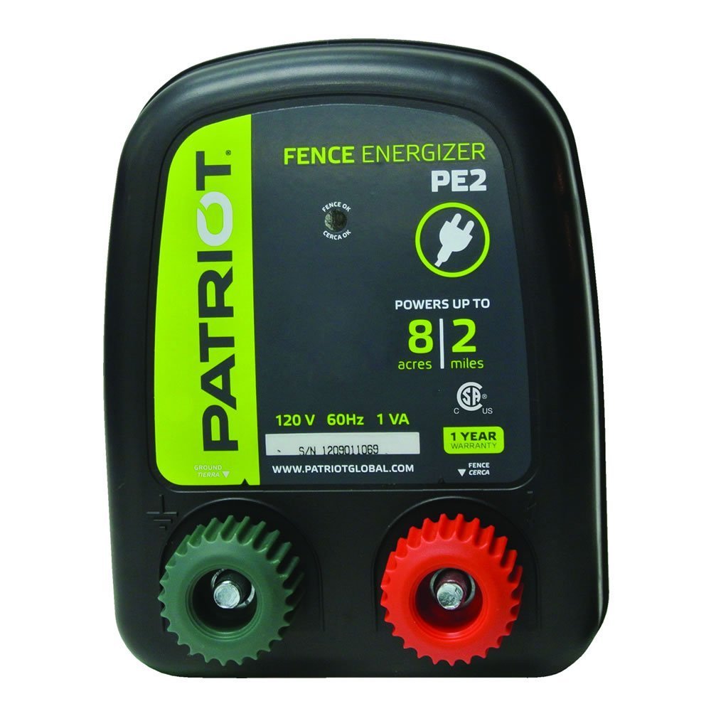 Patriot PE2 electric fence energizer deters pets and small nuisance animals.