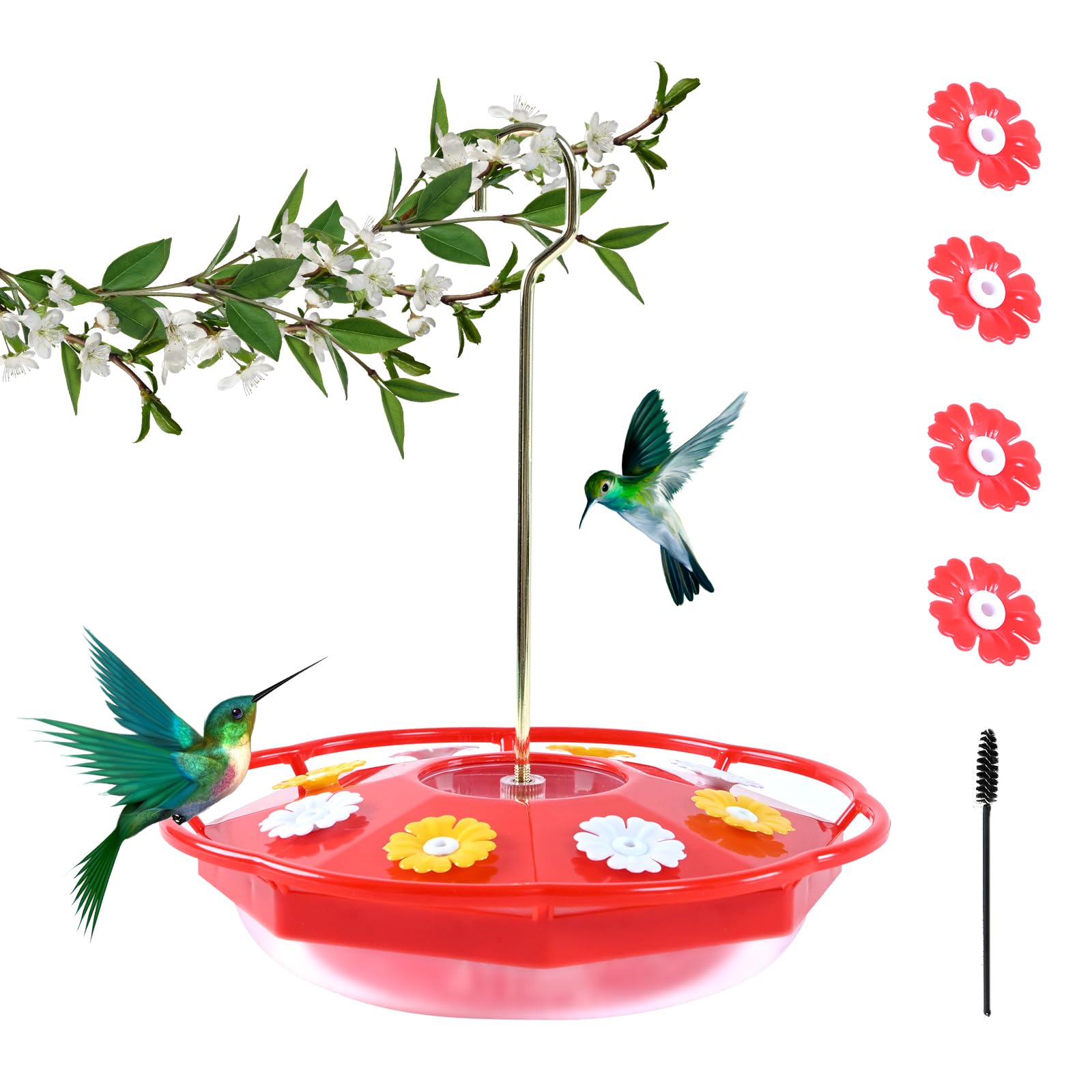 Patrisard hummingbird feeder, red 12 oz, attracts hummingbirds for close backyard viewing.