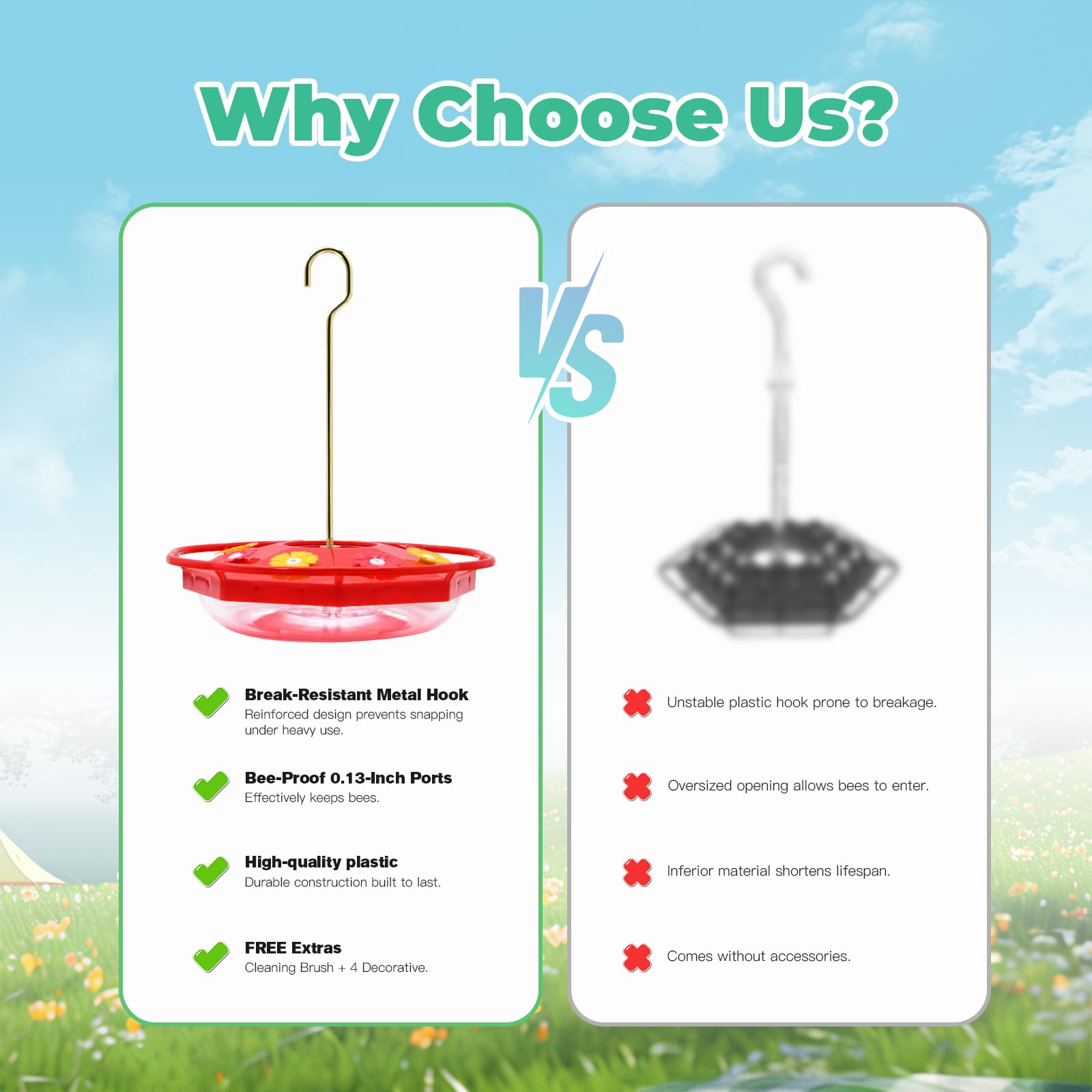 Patrisard feeder includes replaceable white petals for customizable styling.