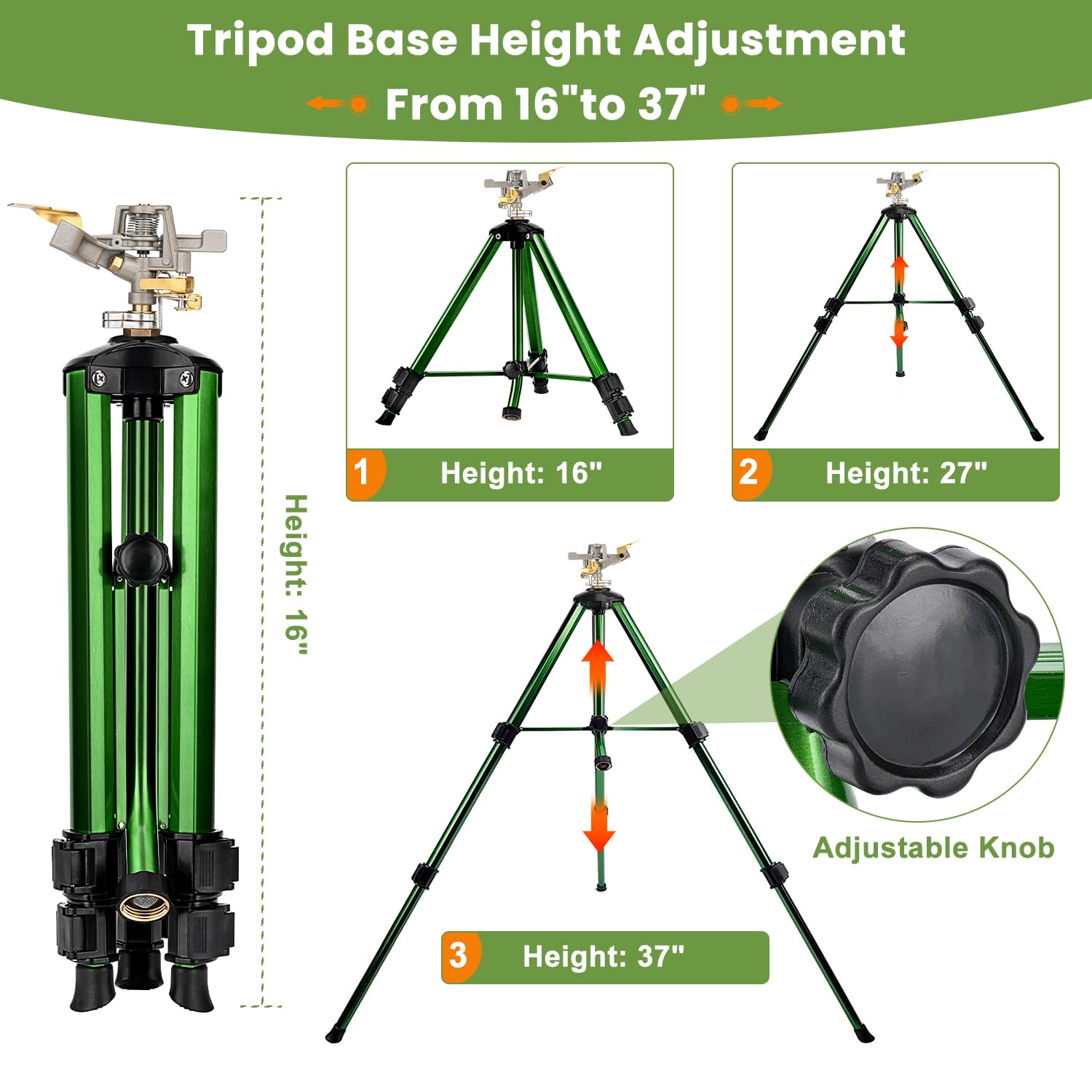 Pattiumo height-adjustable sprinkler shows flexible yard setup options.