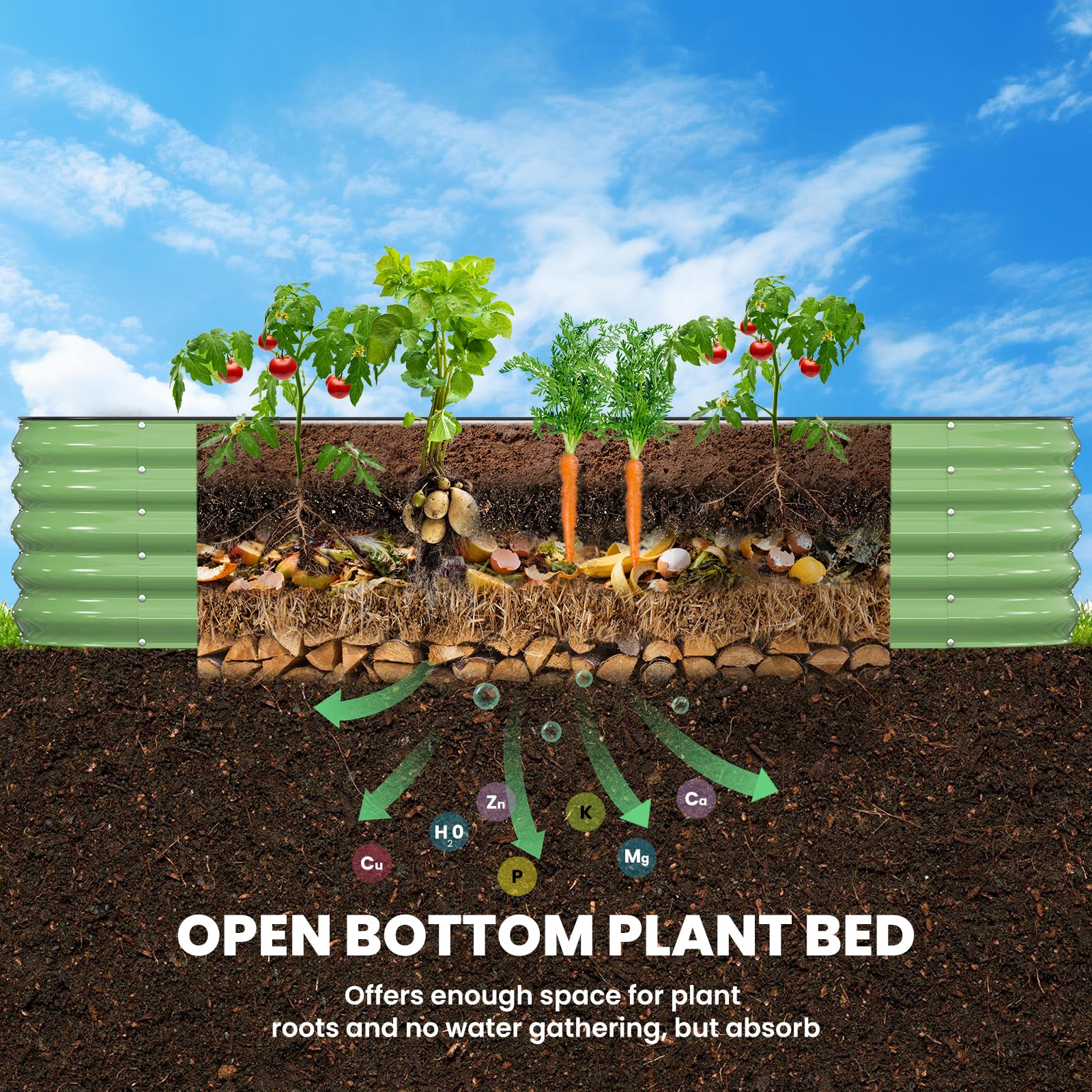 Pattiumo open bottom design enabling natural drainage and deeper root growth