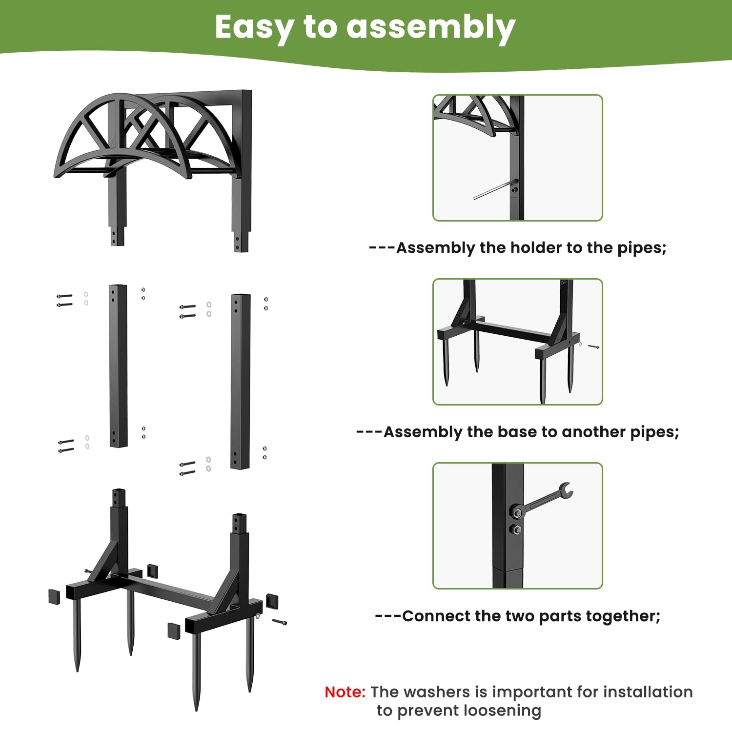 Pattiumo powder-coated holder withstands outdoor wear for seasons of use
