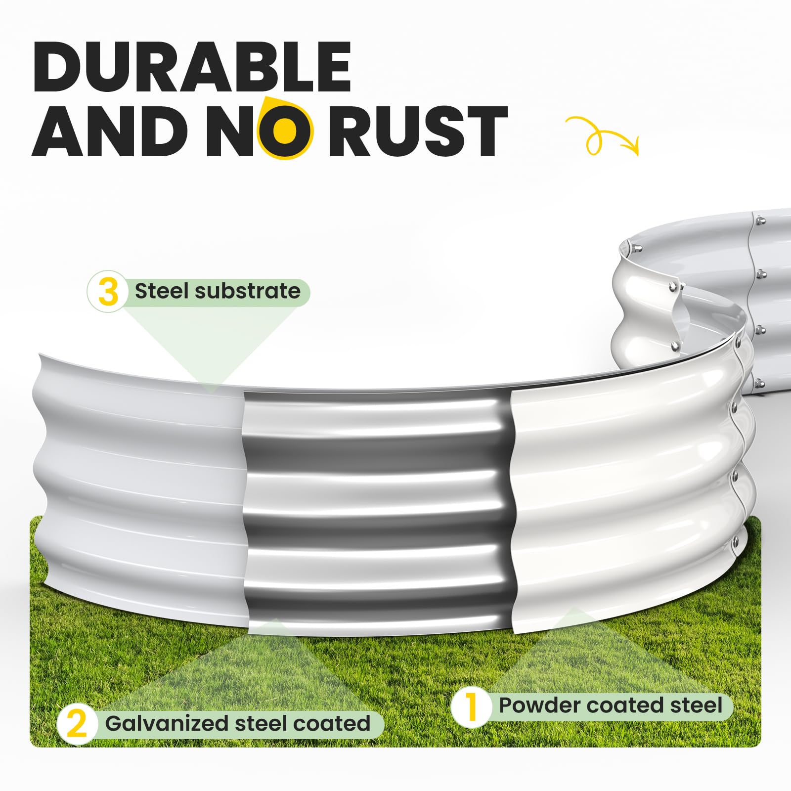 Pattiumo rust-resistant finish detail highlighting outdoor longevity.