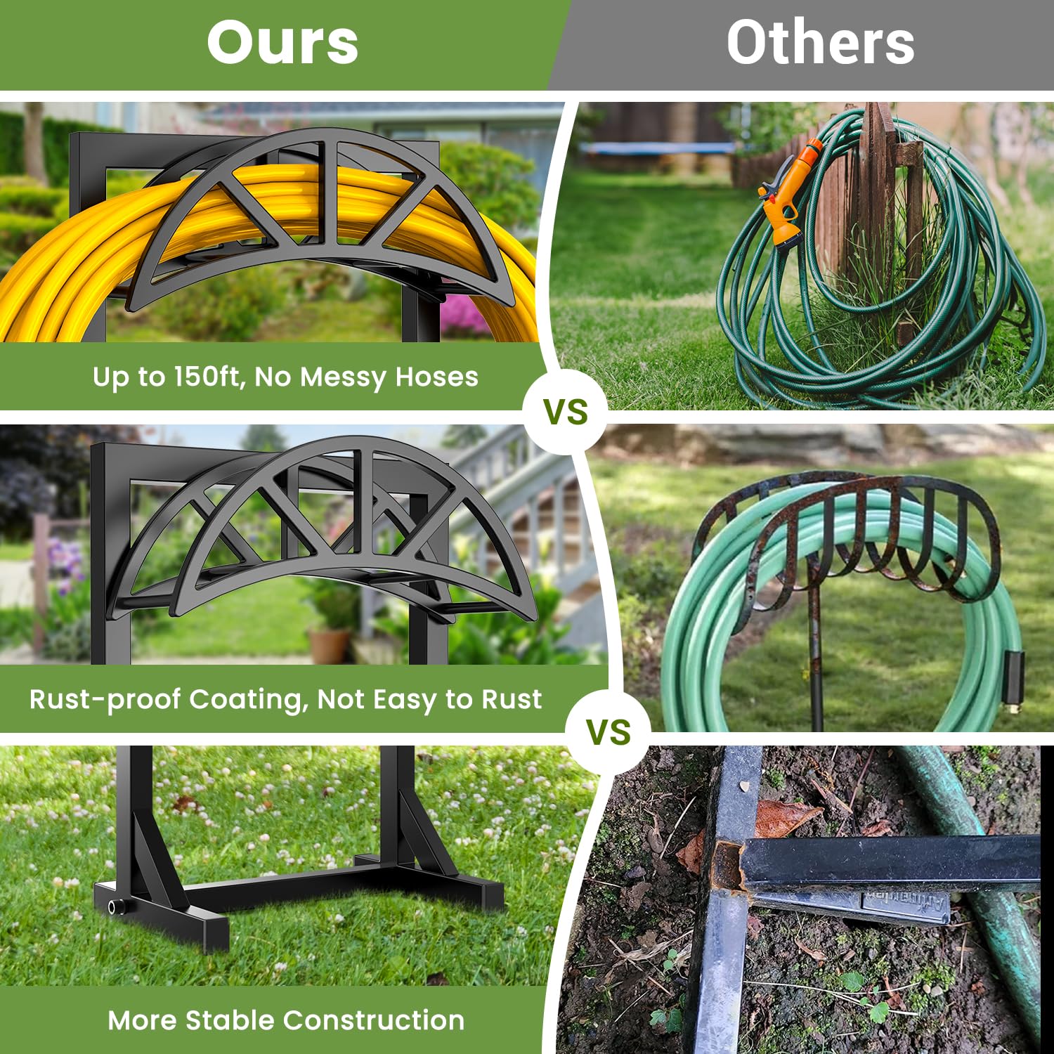 Pattiumo rust-resistant hose stand stays sturdy through sun and rain