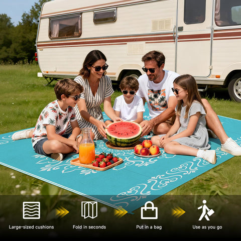 Pauwer rug is waterproof and easy to clean after outdoor events.
