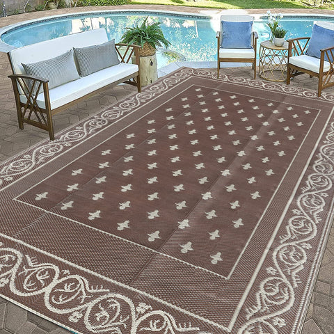 Pauwer lightweight portable rug with bag for travel and camping