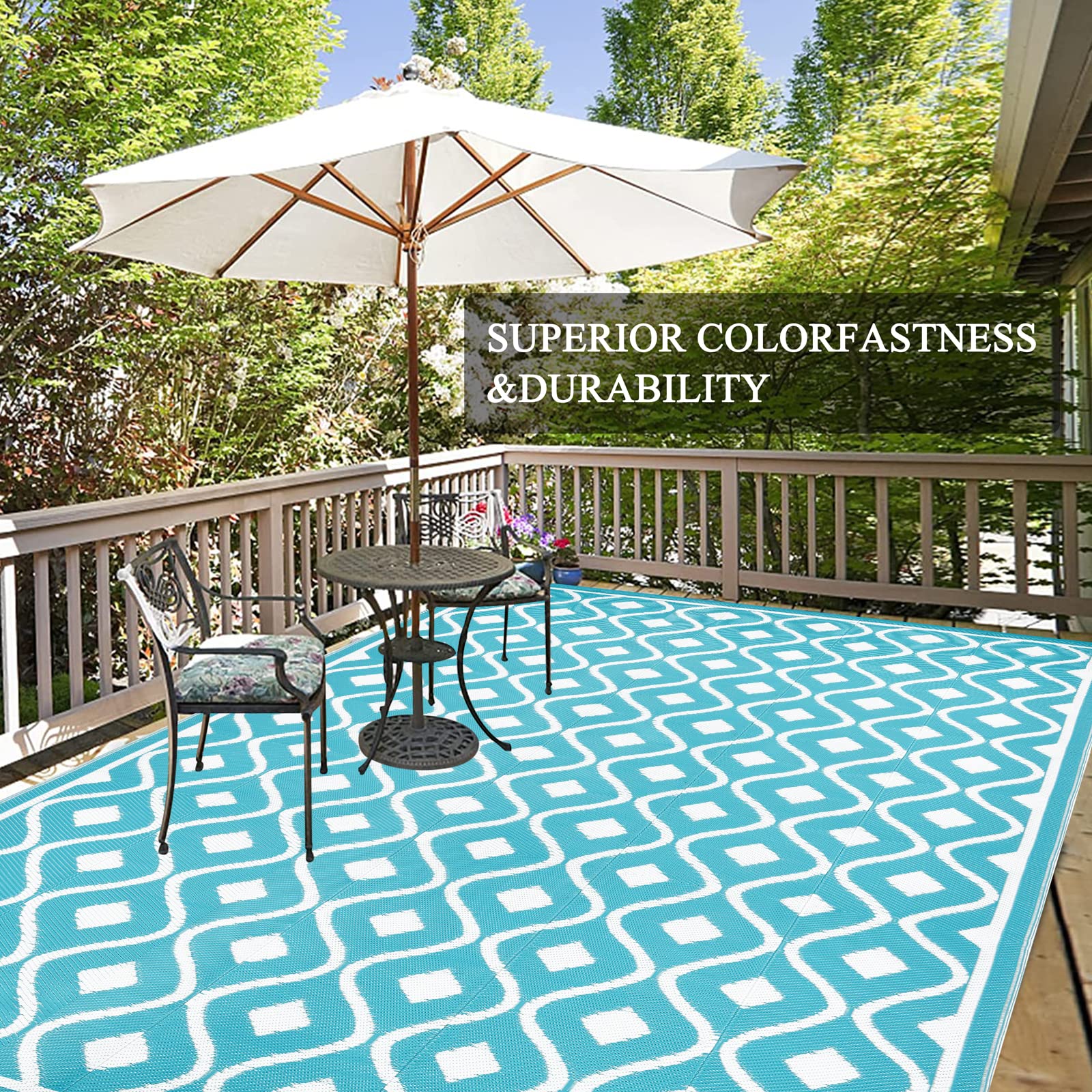 Pauwer versatile outdoor mat suited for camping and RV trips.