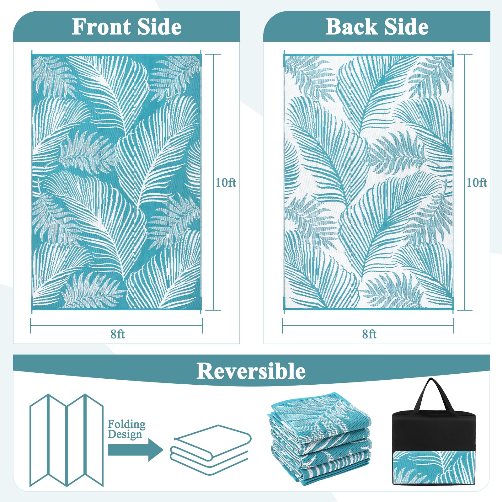 Pauwer waterproof outdoor rug highlighting durability on decks and porches.