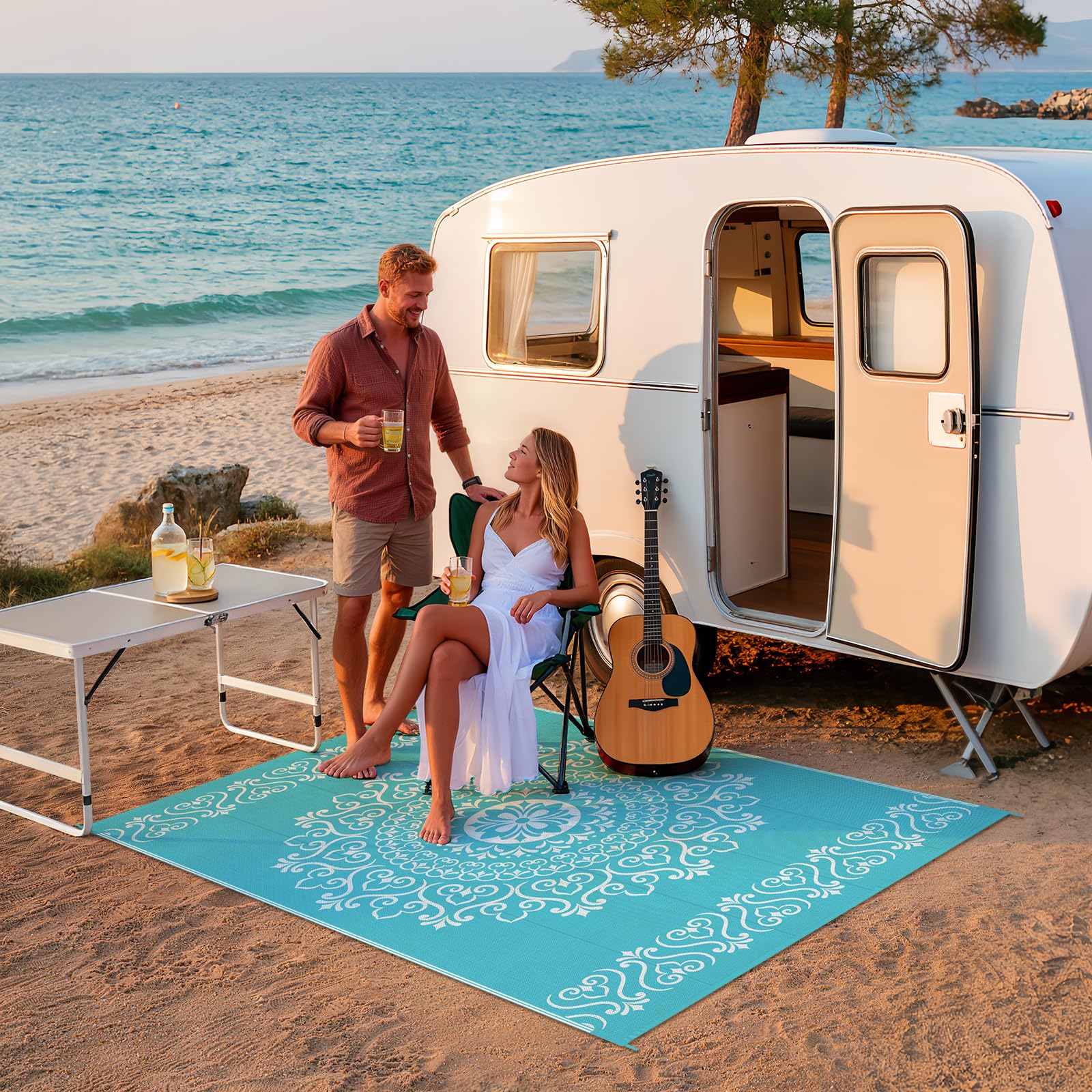 Pauwer versatile rug on patio or deck for outdoor living.