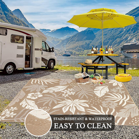 Pauwer patio rug provides soft comfort on outdoor surfaces