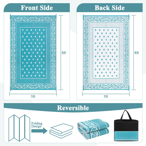 Pauwer reversible-design rug shows two patterns for easy seasonal refresh.