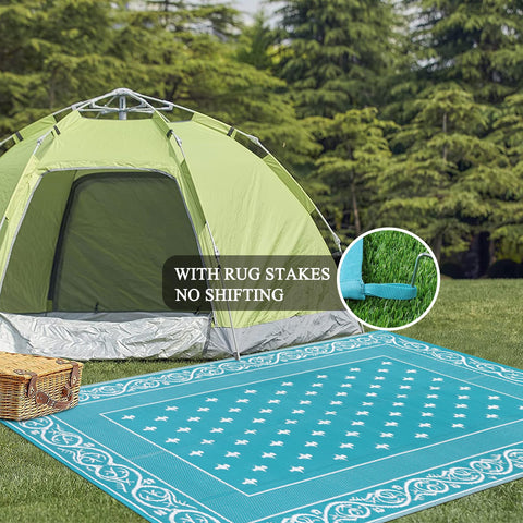 Pauwer UV-coated edge and heat-treated rug for durable outdoor wear.