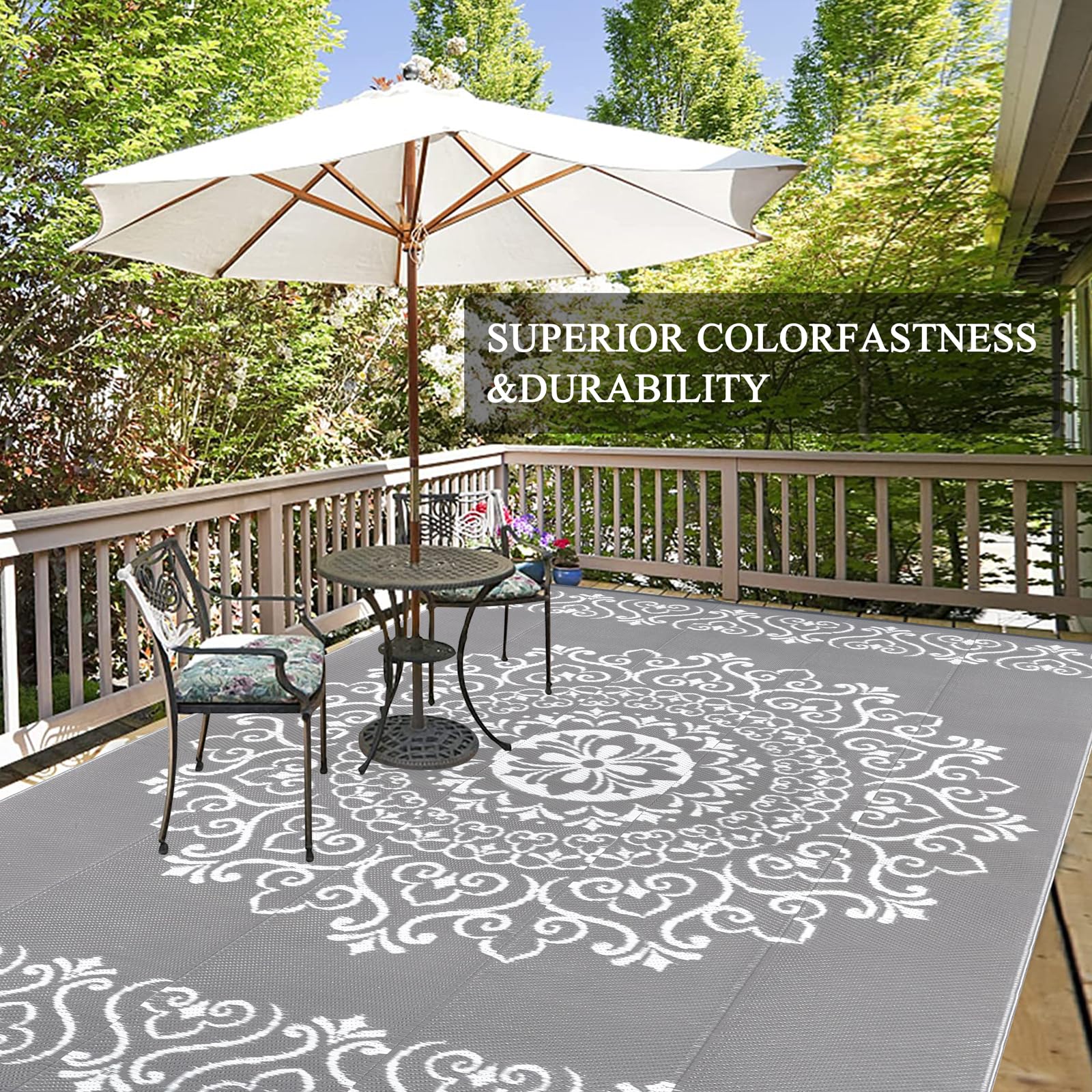 Pauwer UV-coated color longevity rug stays vibrant.