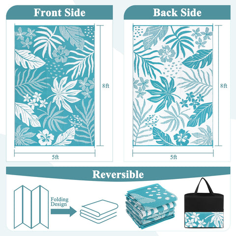 Pauwer waterproof rug reverse side offers two looks in one for flexible styling.