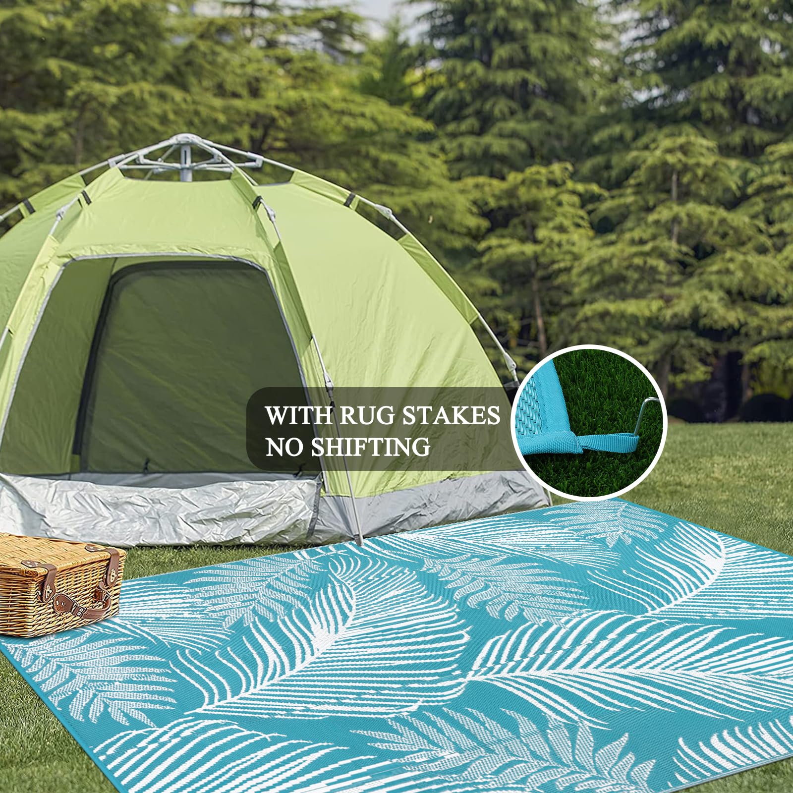 Pauwer waterproof patio rug withstands sun and wear for decks.
