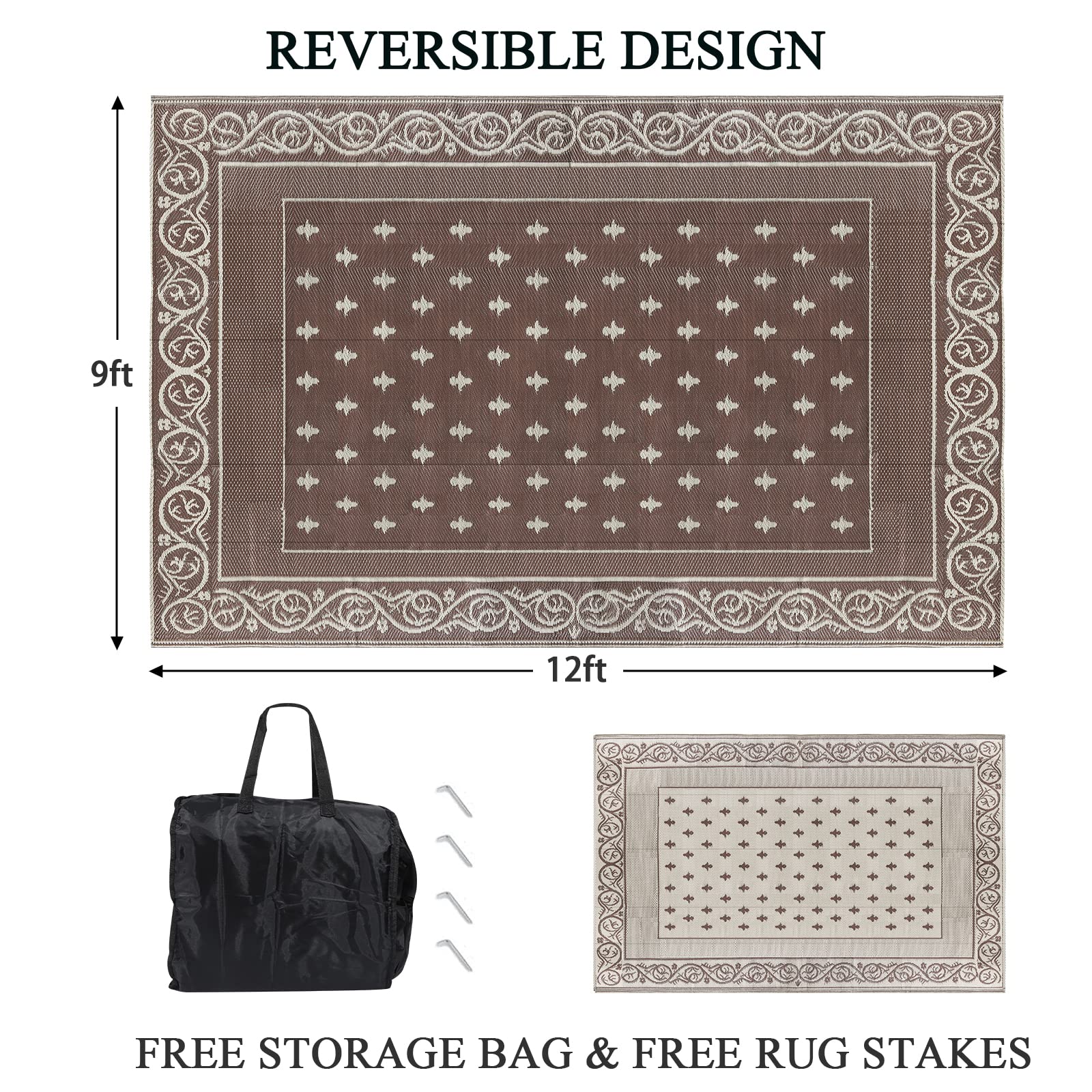 Pauwer waterproof plastic straw rug ready for outdoor cleaning and rain