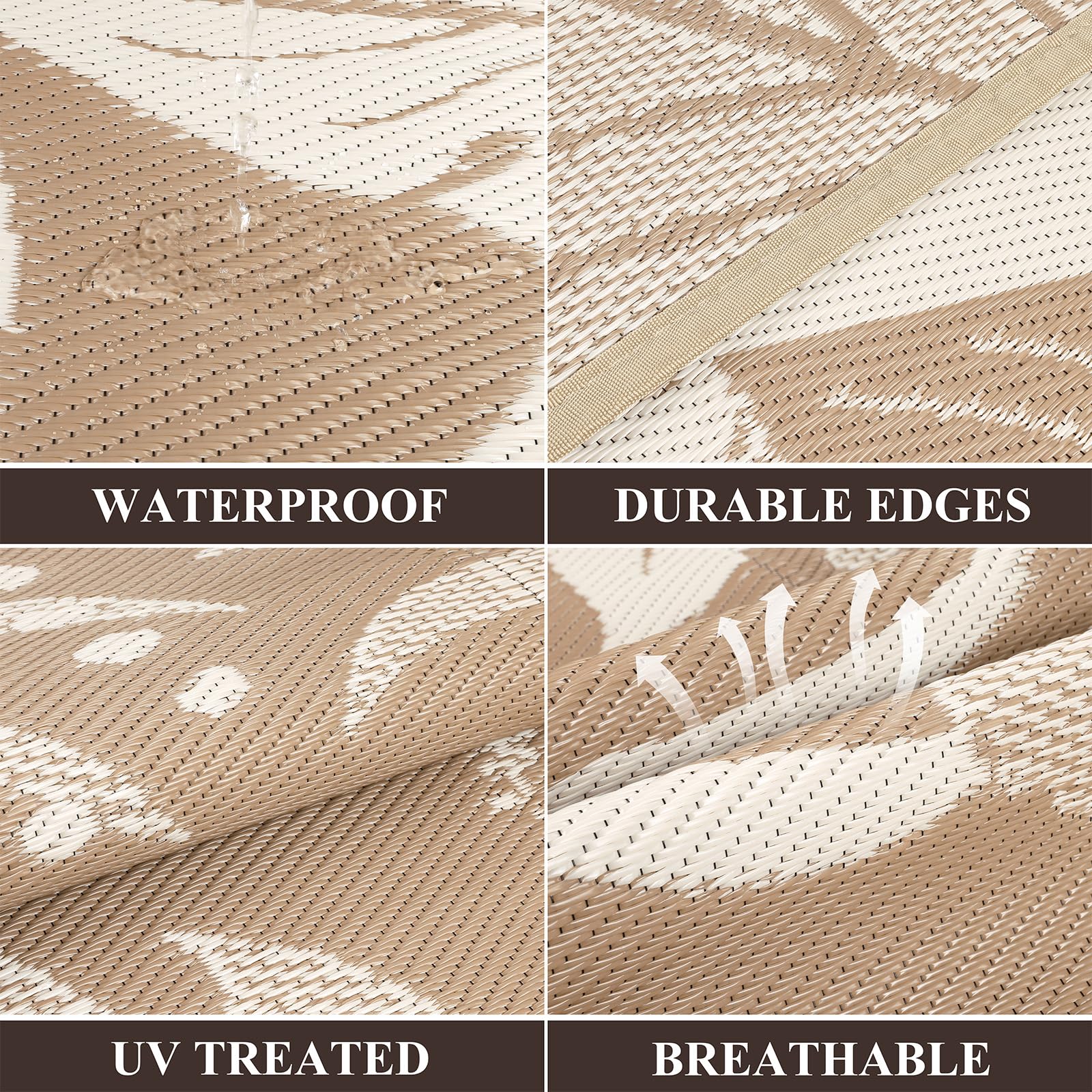 Pauwer waterproof polypropylene material offers durable, stain-resistant performance