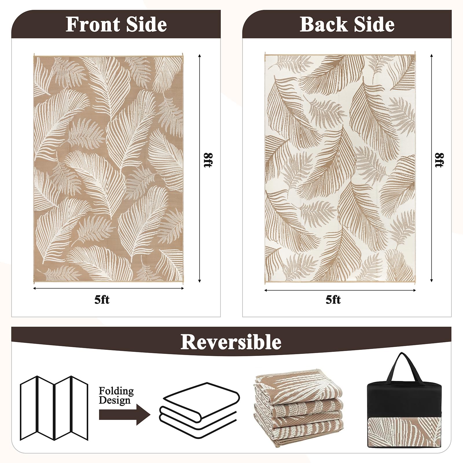 Pauwer waterproof polypropylene rug performs outdoors with easy cleanups after rain.