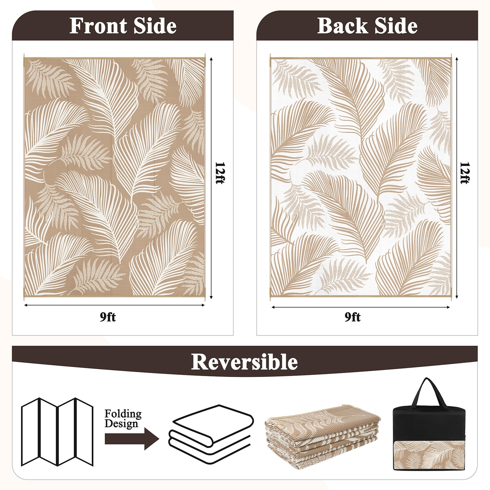 Pauwer waterproof straw rug ideal for outdoor spaces and easy cleanup.