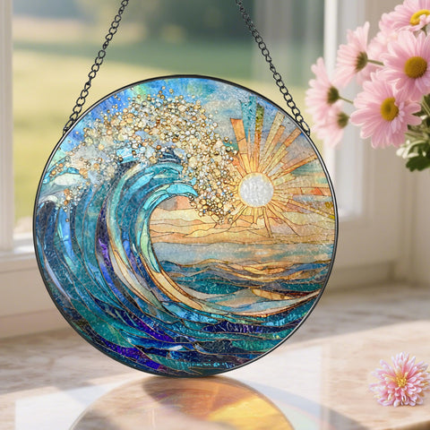 Pauyadu Beach lover gift brightens spaces with colorful glass artistry.