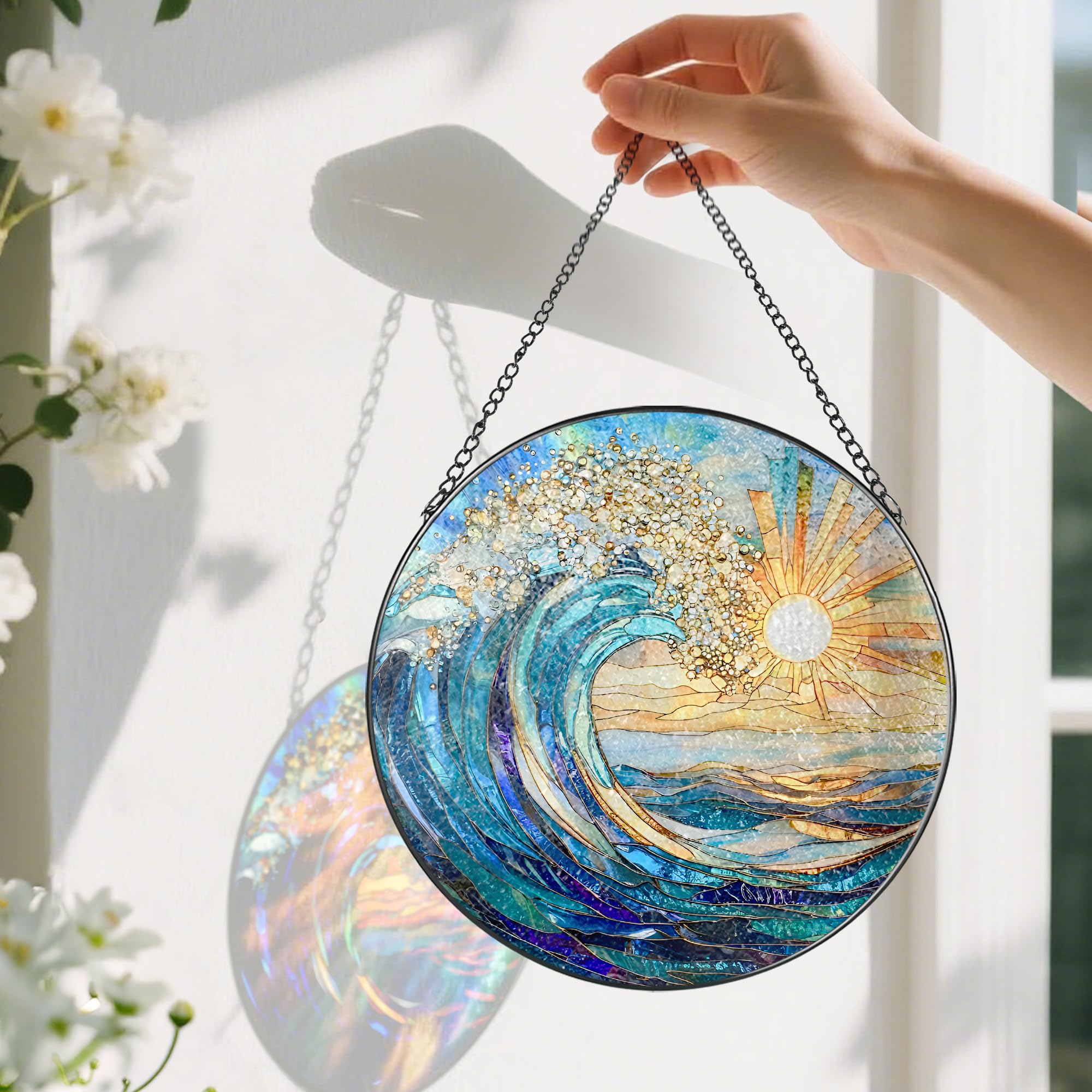Pauyadu Coastal suncatcher brings luminous accents to porches, doors, or shelves.