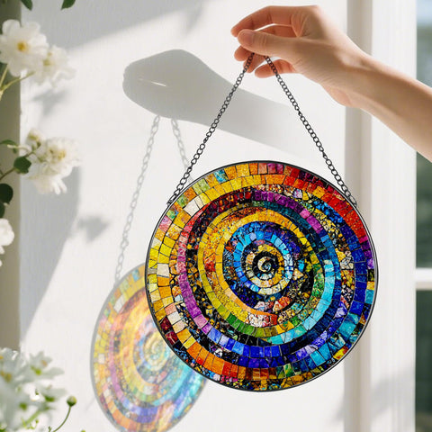 Pauyadu colorful light refraction creates prismatic patterns in sunlight.