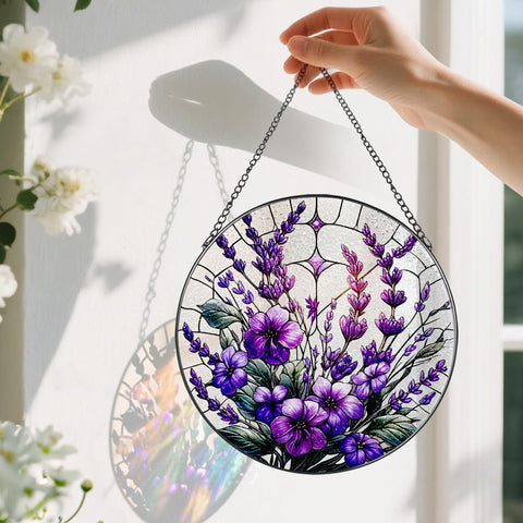 Pauyadu diamond glass suncatcher with metal frame enhances home decor