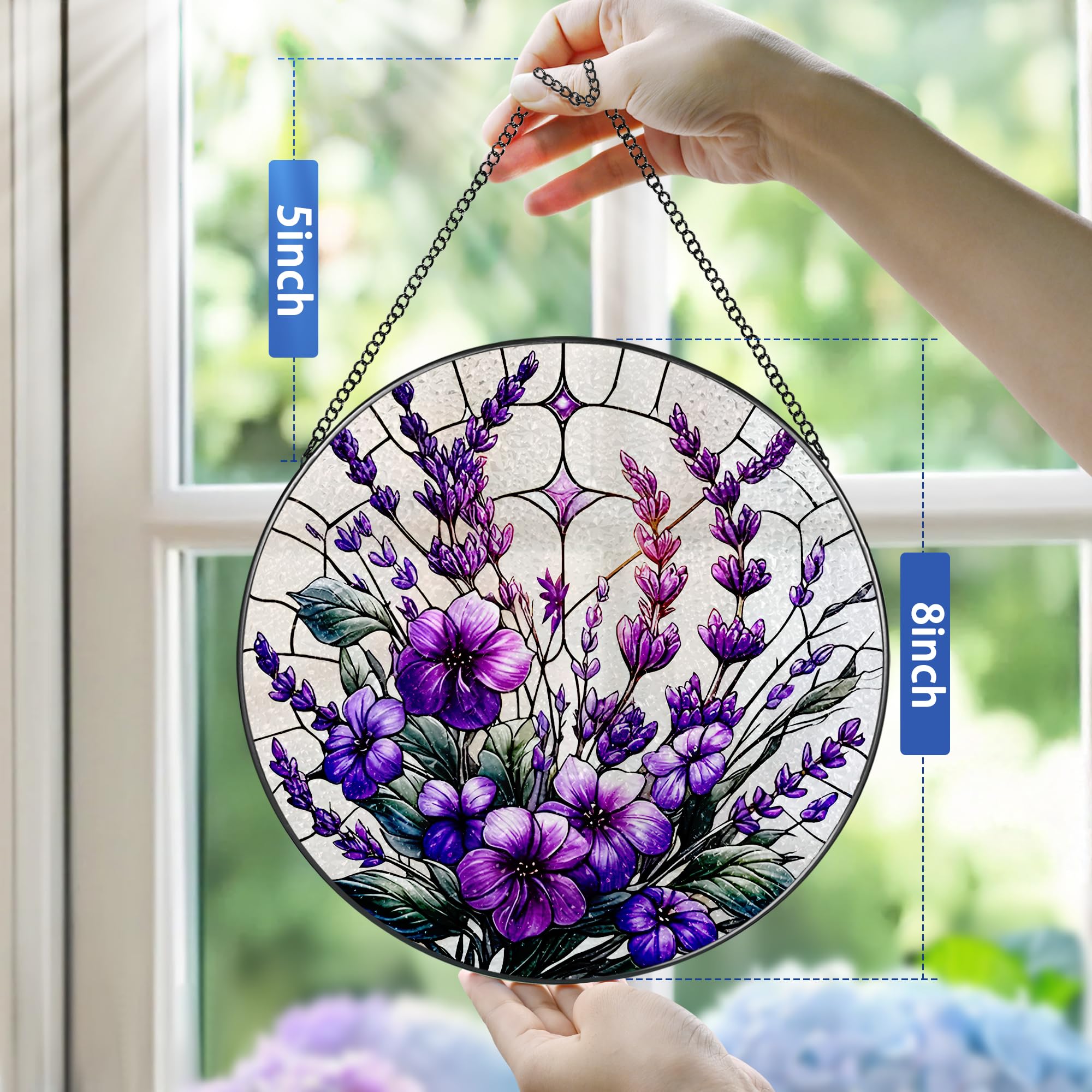 Pauyadu easy-hang stained glass window decor for multiple spaces