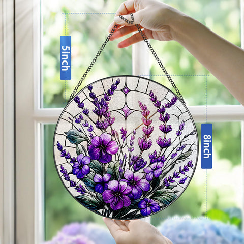 Pauyadu easy-hang stained glass window decor for multiple spaces