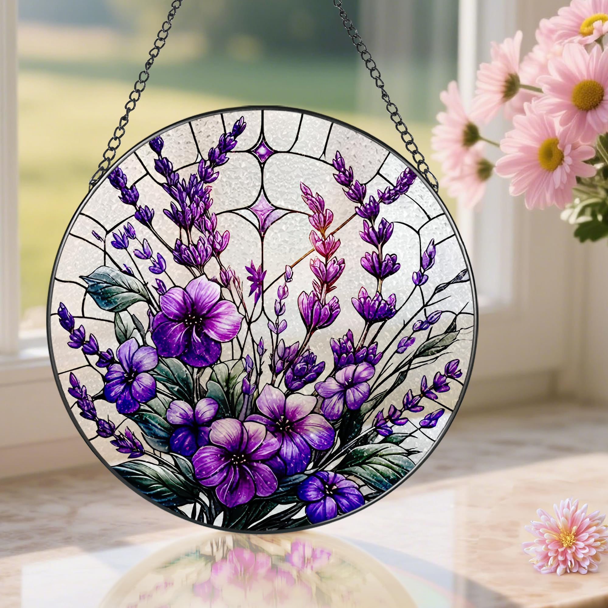 Pauyadu gift-ready stained glass suncatcher for Christmas or Mothers Day