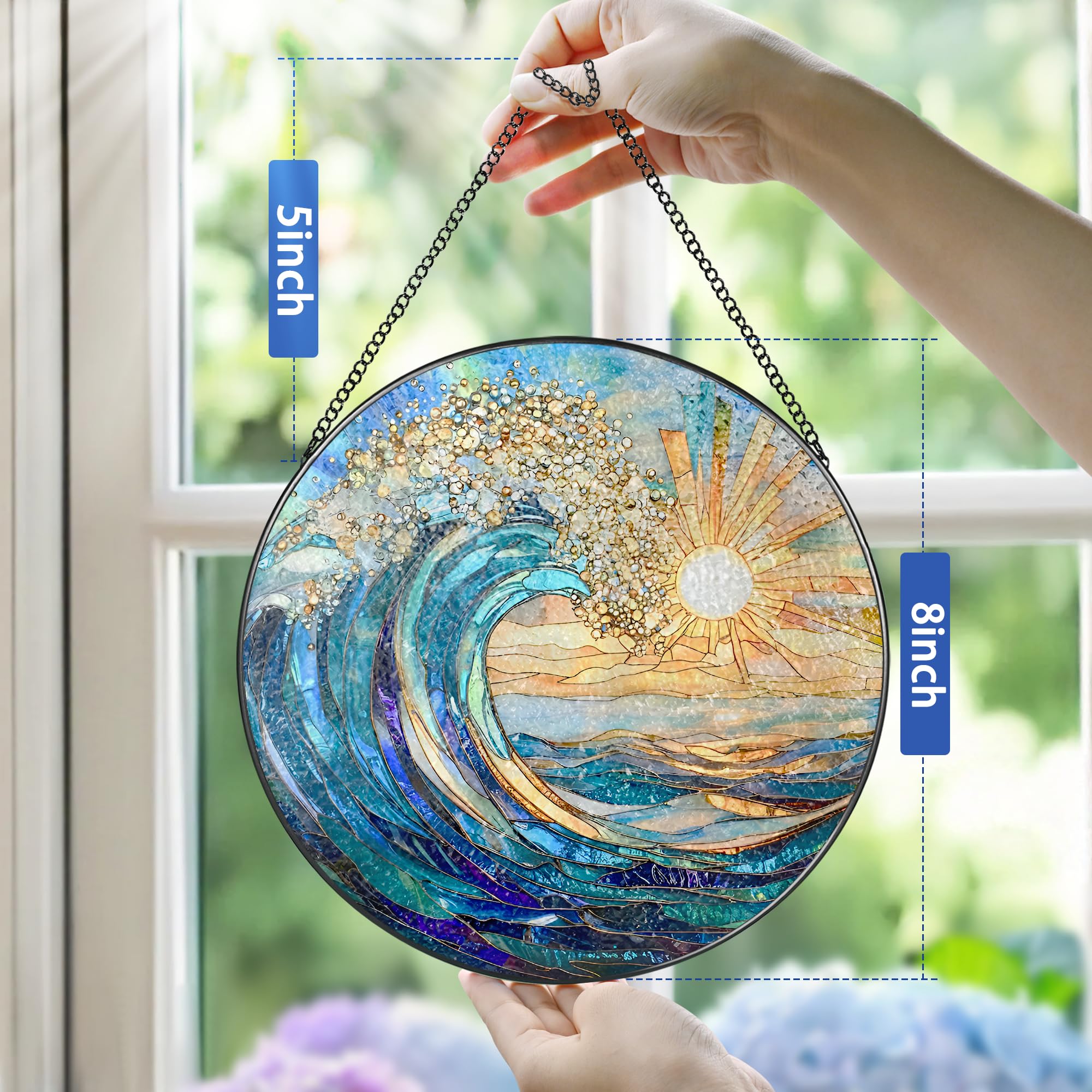 Pauyadu Rainbow glass suncatcher refracts light into shimmering patterns.