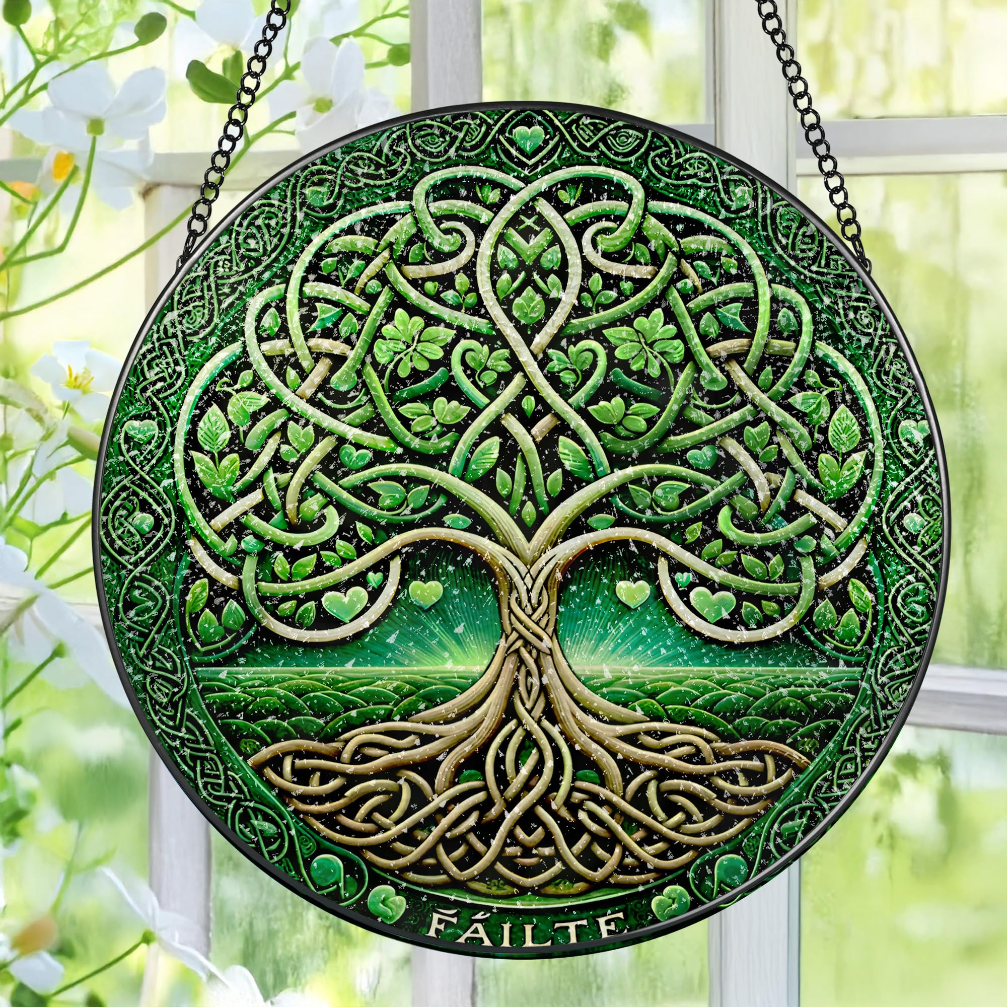 Pauyadu Tree of Life sun catcher, 8-inch, creates rainbow reflections