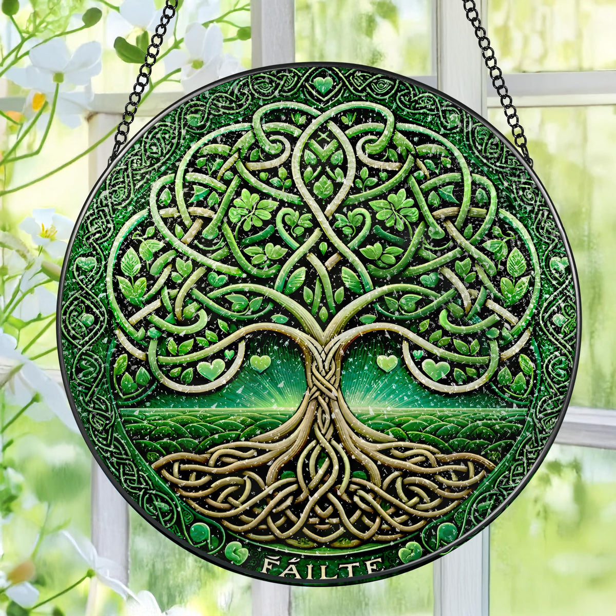 Pauyadu Tree of Life sun catcher, 8-inch, creates rainbow reflections