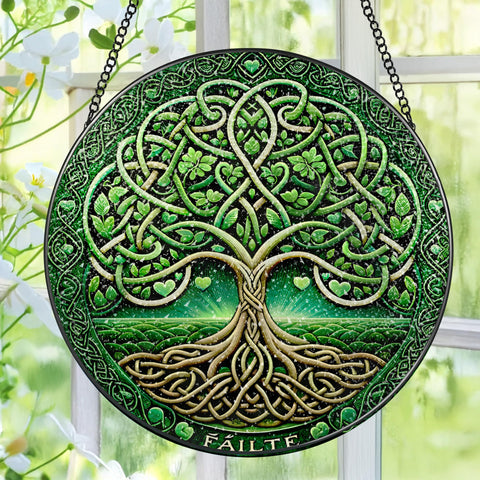 Pauyadu Tree of Life sun catcher, 8-inch, creates rainbow reflections