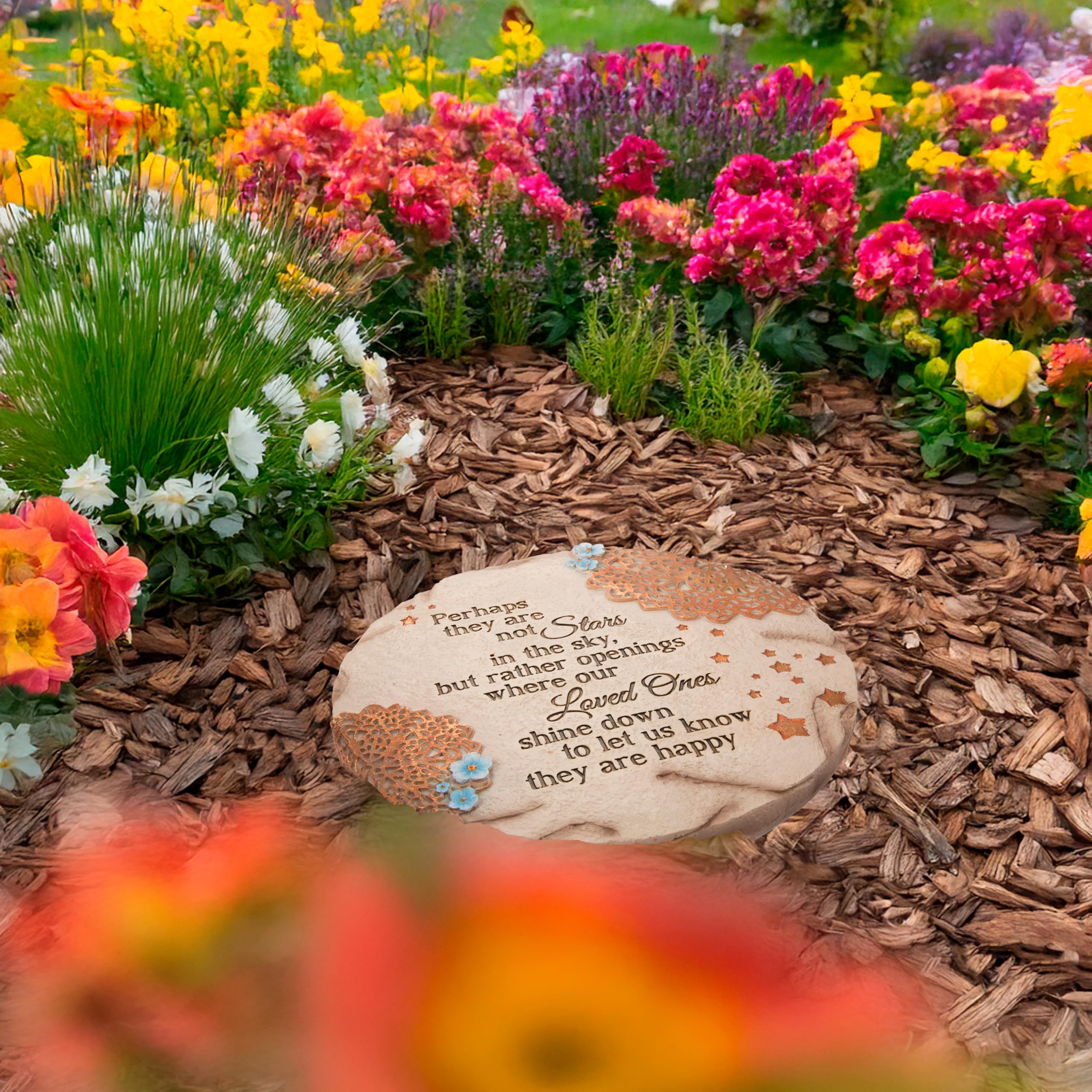 Memorial inscription on the Stars in the Sky garden stone by Pavilion Gift Company.